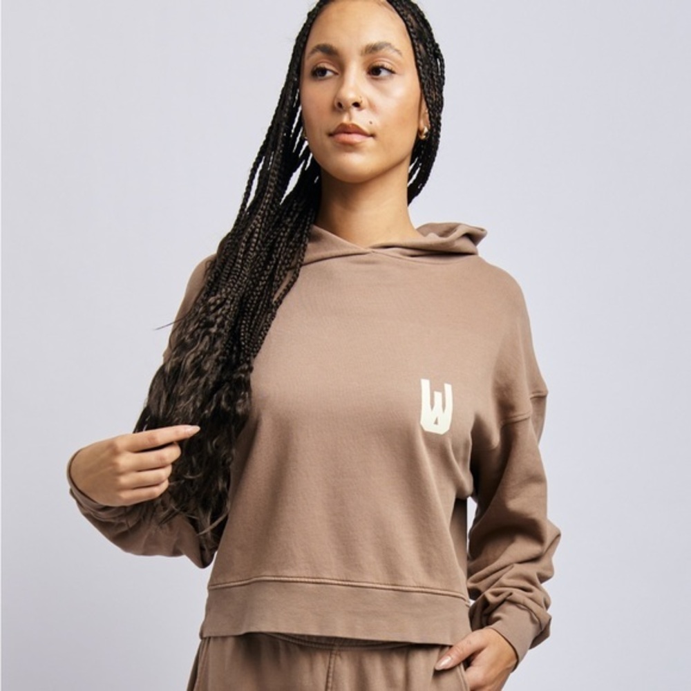 Urthwear Icon Cloudfleece Cropped Hoodie in Desert Clay Size Extra Small